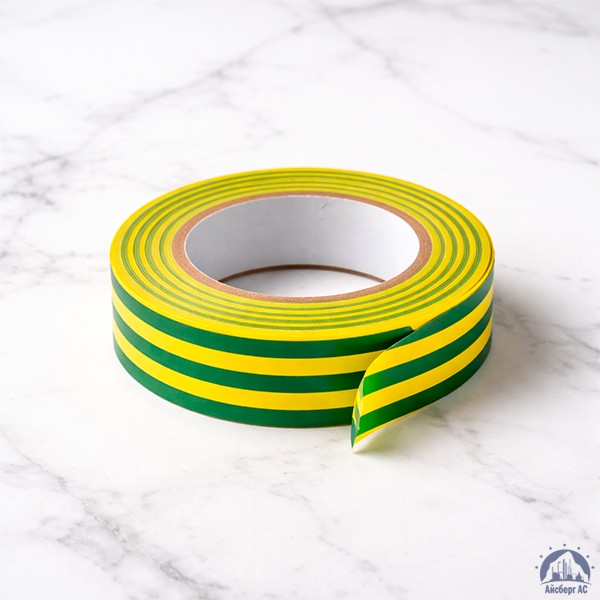 Лента изоляционная ПВХ (Полимерпак) 20 мм желто-зеленая