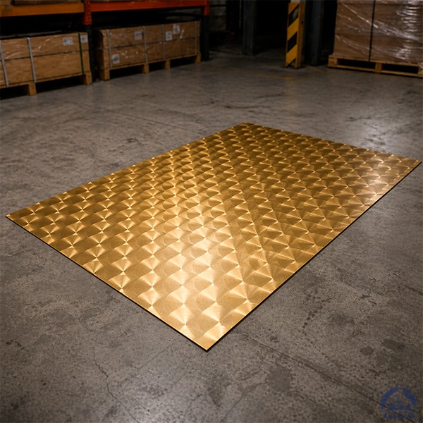 Лист нержавеющий 1х1219х2438 мм шлифованная под золото 08Х18Н10 текстурированный