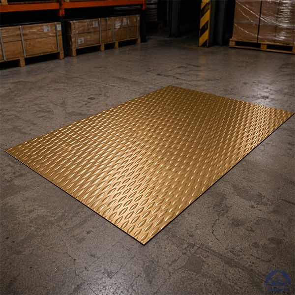 Лист нержавеющий 1х1219х2438 мм шлифованная под золото AISI 304 текстурированный