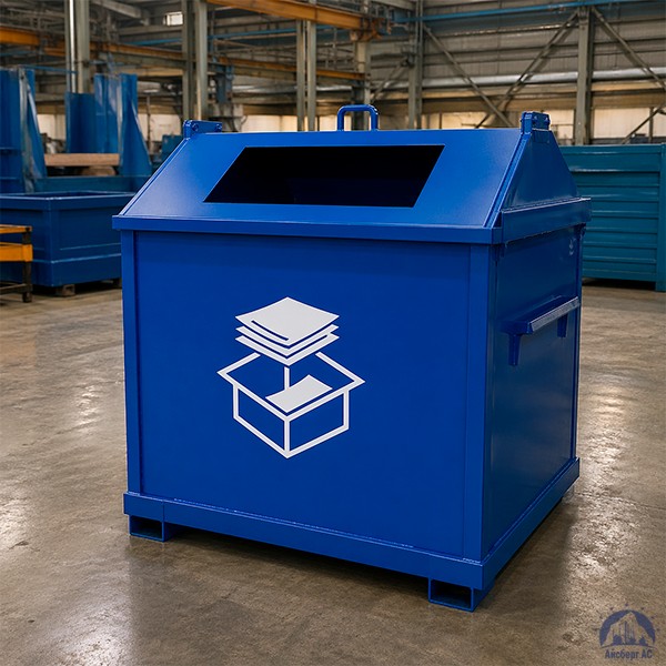 Контейнер металлический 0,75 м3 для раздельного сбора мусора - для макулатуры